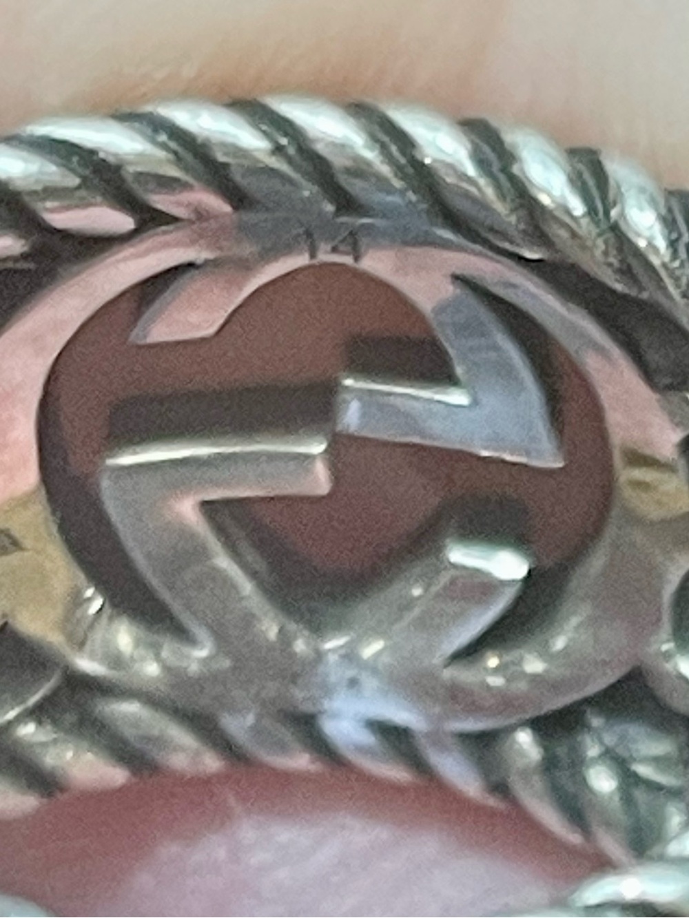 GUCCI~Interlocking G Flower AG.925 Sterling Silver Ring, UNISEX - Picture 2 of 5